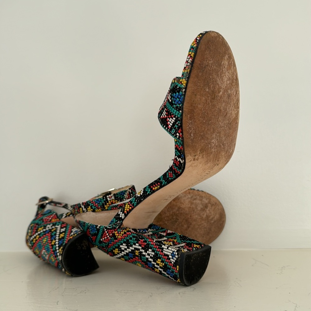 Woven, Multicolored, Printed Block Heel. Ivanka T… - image 2
